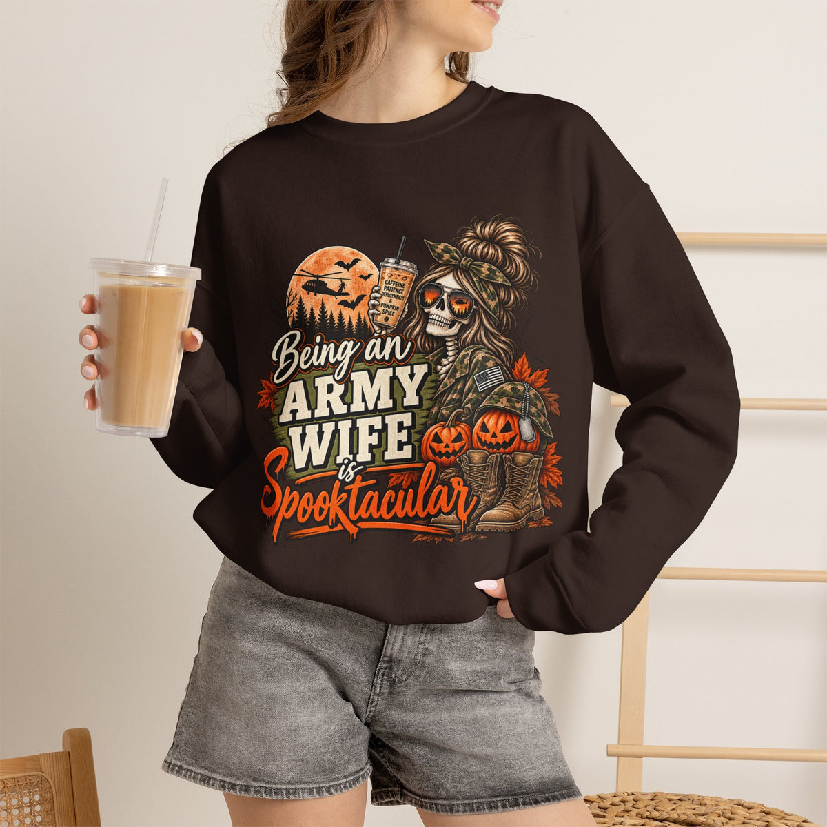 Being an Army Wife is Spooktacular Crewneck Sweatshirt