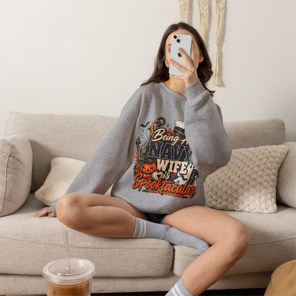Being a Navy Wife is Spooktacular Halloween Crewneck
