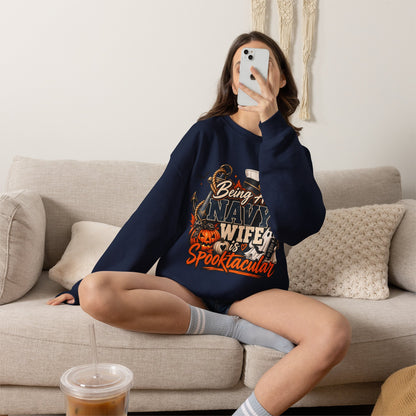 Being a Navy Wife is Spooktacular Halloween Crewneck