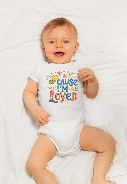 Bee ’Cause I’m Loved Baby Bodysuit