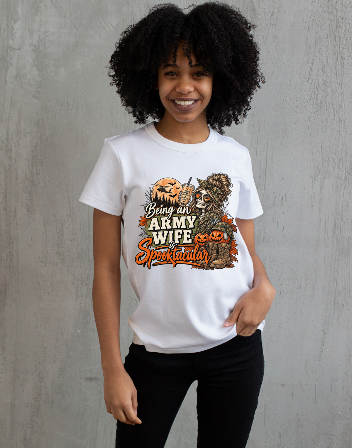 Being an Army Wife Is Spooktacular Halloween T-Shirt
