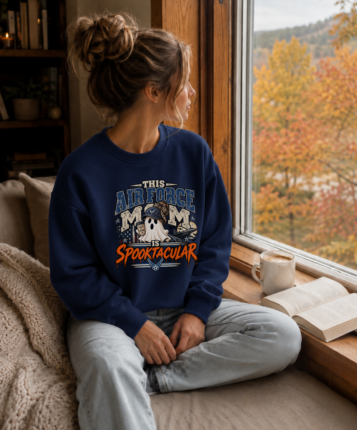 This Air Force Mom Is Spooktacular Halloween Crewneck Sweatshirt