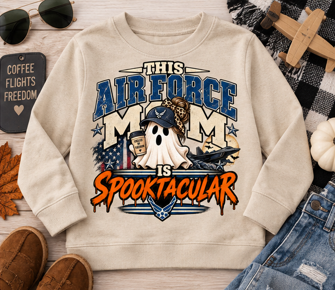 This Air Force Mom Is Spooktacular Halloween Crewneck Sweatshirt