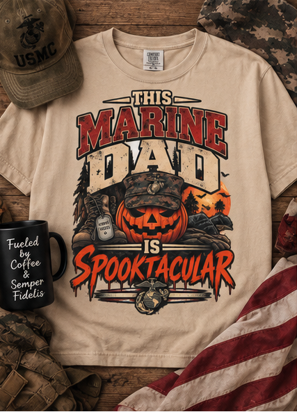 This Marine Dad Is Spooktacular Halloween T-Shirt