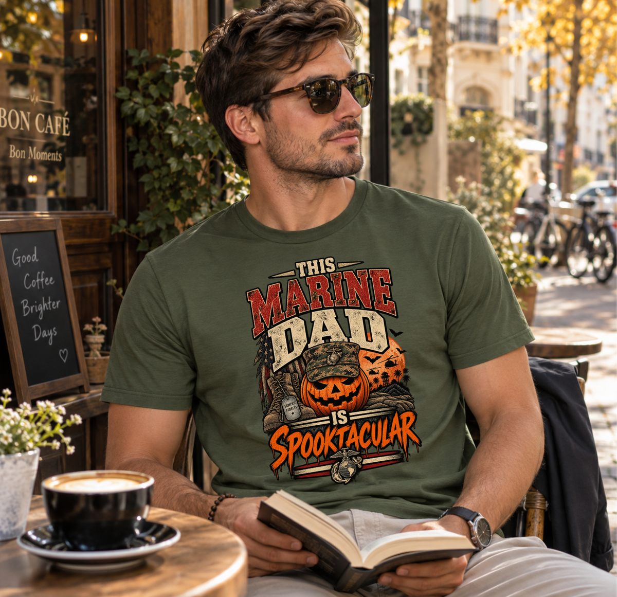 This Marine Dad Is Spooktacular Halloween T-Shirt