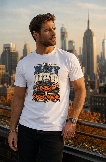 This Navy Dad Is Spooktacular Halloween T-Shirt