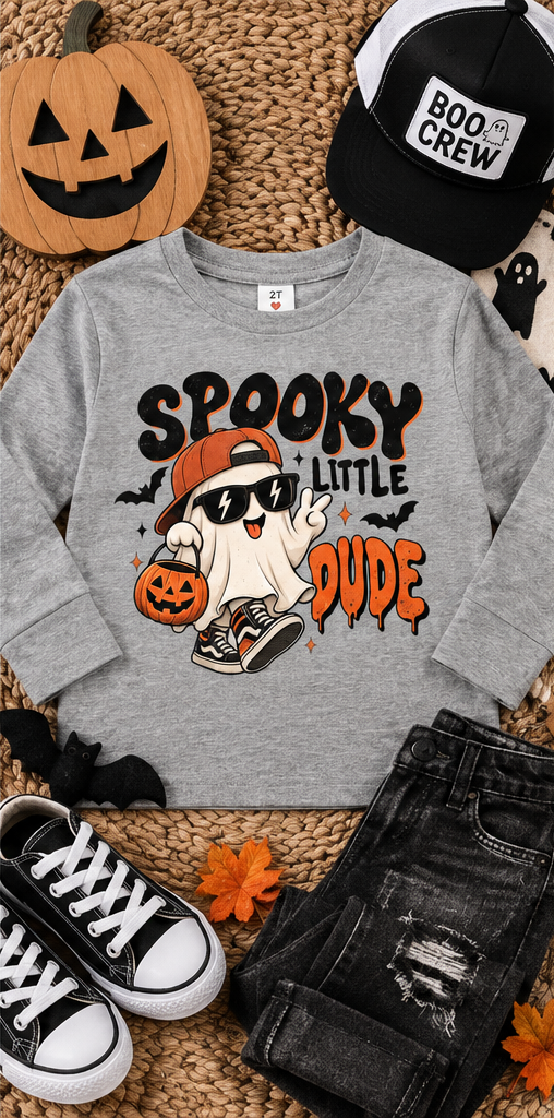 Spooky Little Dude Toddler Long-Sleeve Halloween Tee
