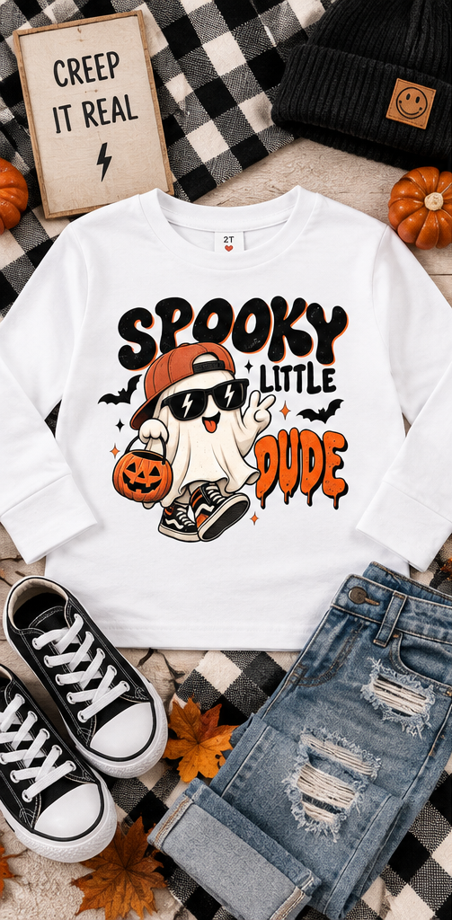 Spooky Little Dude Toddler Long-Sleeve Halloween Tee