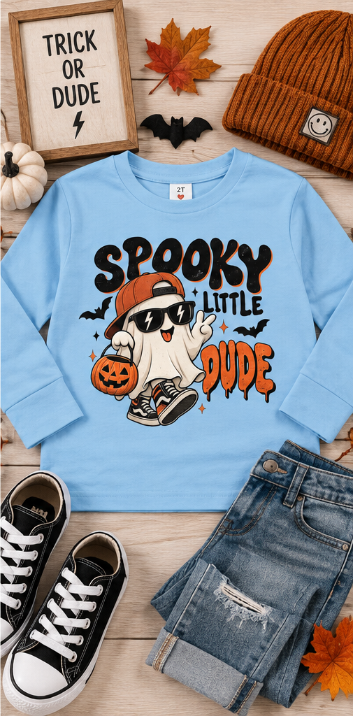 Spooky Little Dude Toddler Long-Sleeve Halloween Tee