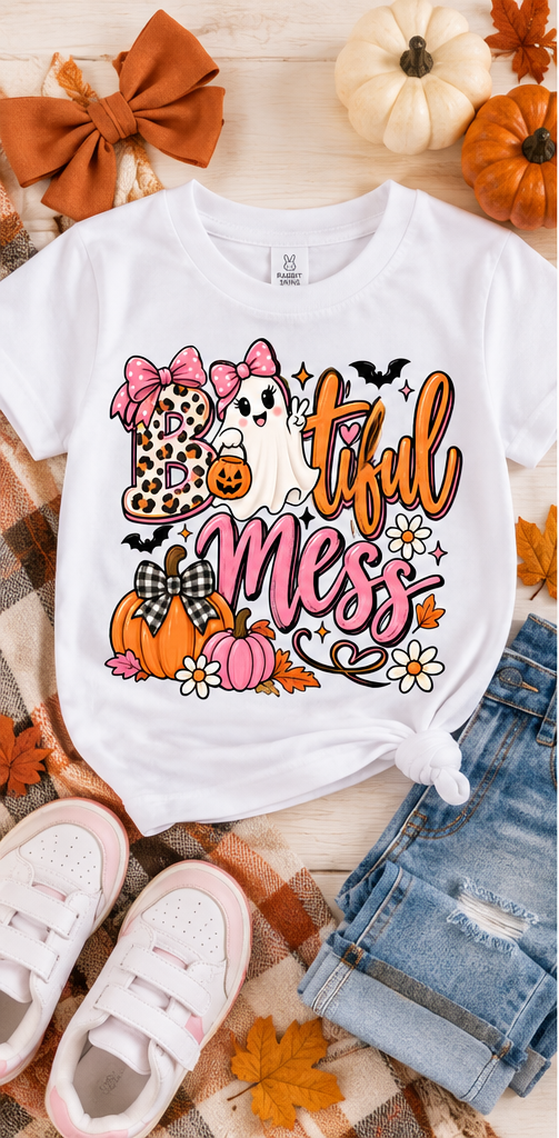 Bootiful Mess Girls’ Halloween Tee