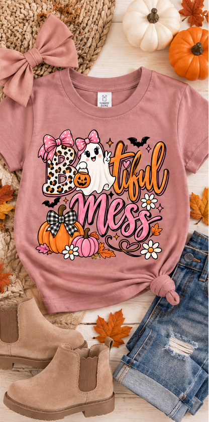 Bootiful Mess Girls’ Halloween Tee