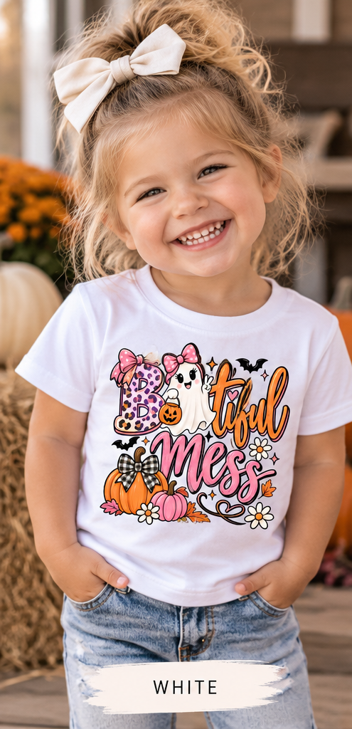 Bootiful Mess Girls’ Halloween Tee