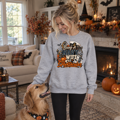 Being a Navy Wife is Spooktacular Halloween Crewneck