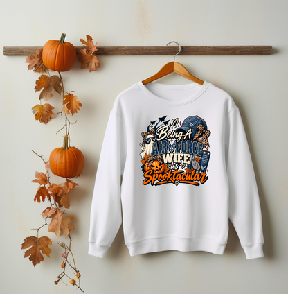 Being an Air Force Wife Is Spooktacular Crewneck Sweatshirt