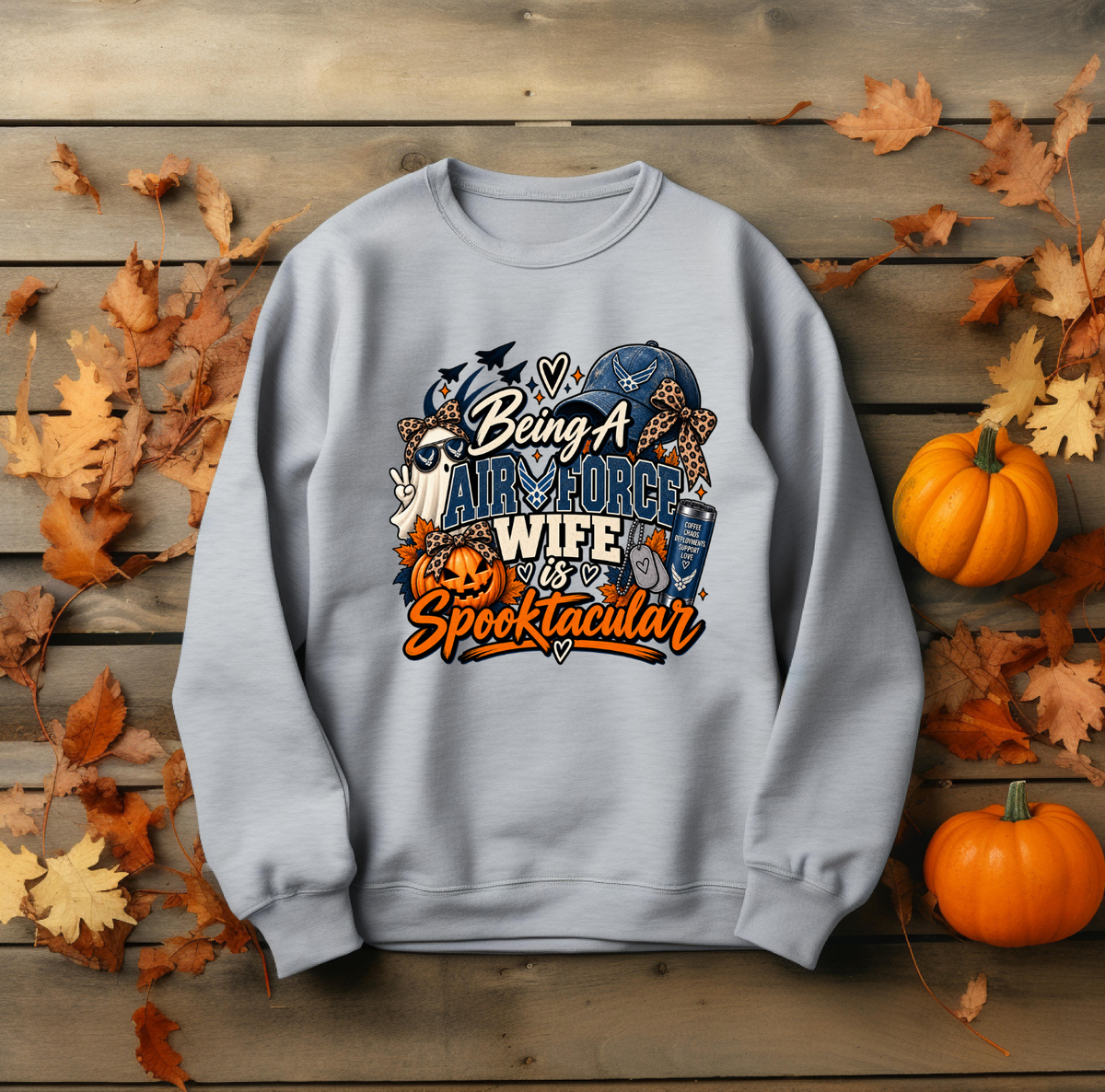 Being an Air Force Wife Is Spooktacular Crewneck Sweatshirt