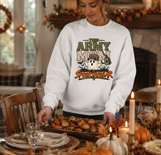 This Army Mom Is Spooktacular Crewneck Sweatshirt