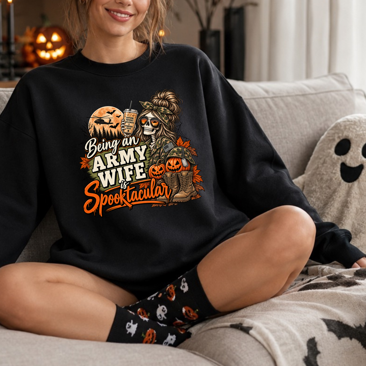 Being an Army Wife is Spooktacular Crewneck Sweatshirt