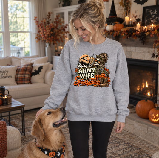 Being an Army Wife is Spooktacular Crewneck Sweatshirt