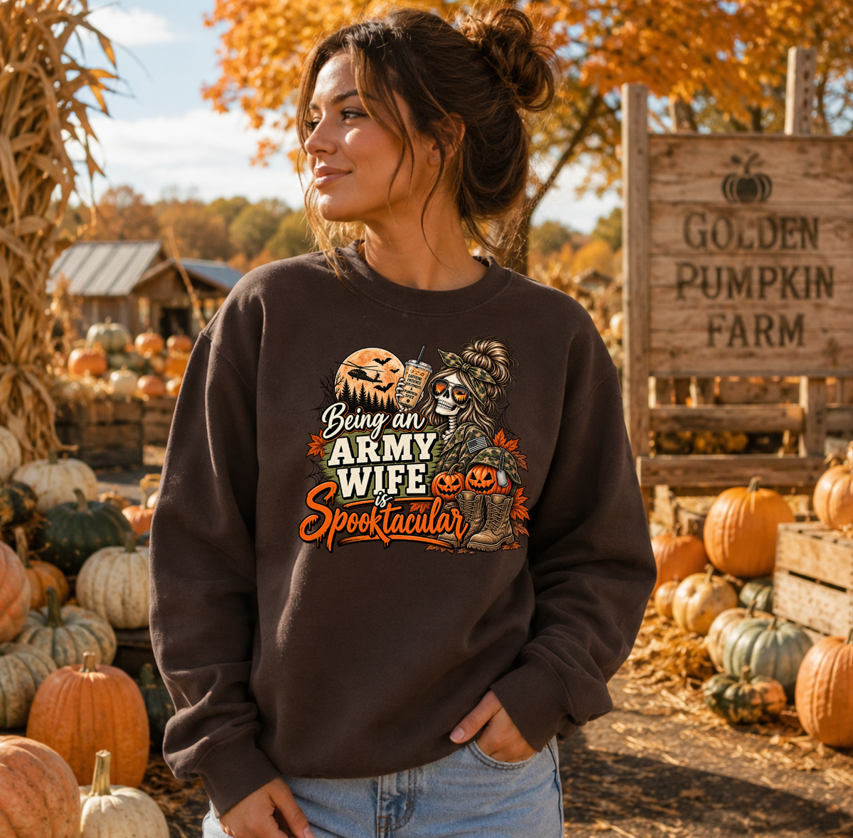 Being an Army Wife is Spooktacular Crewneck Sweatshirt