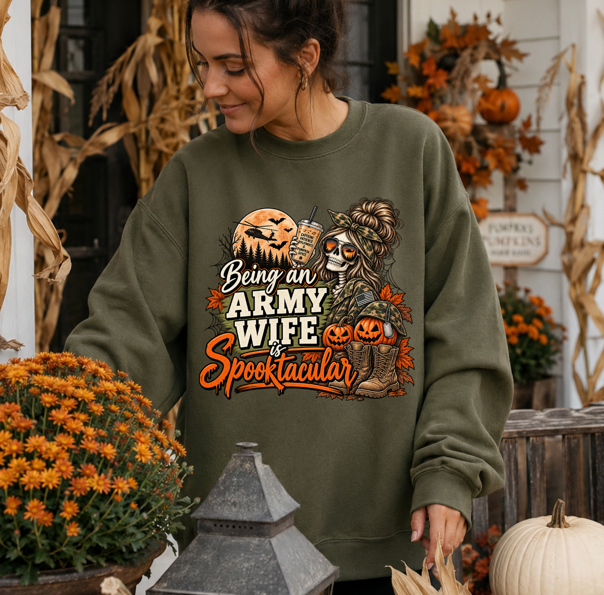 Being an Army Wife is Spooktacular Crewneck Sweatshirt