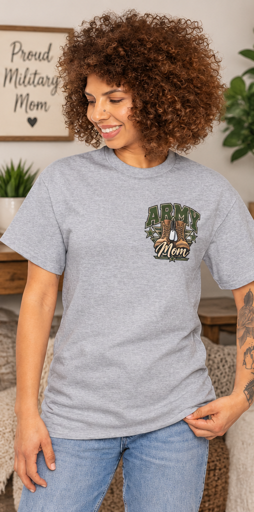 My Daughter Chose Boots & Bravery Army Mom T-Shirt