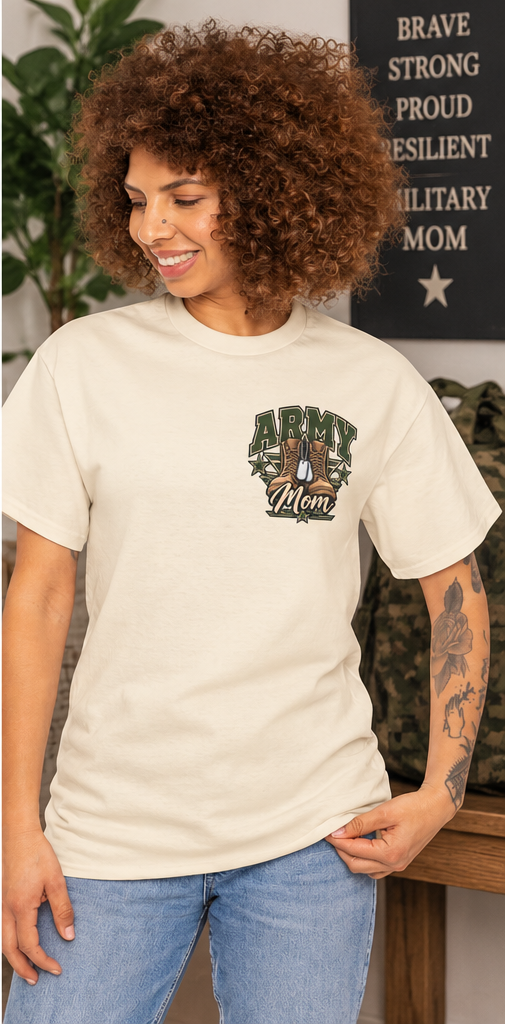 My Daughter Chose Boots & Bravery Army Mom T-Shirt