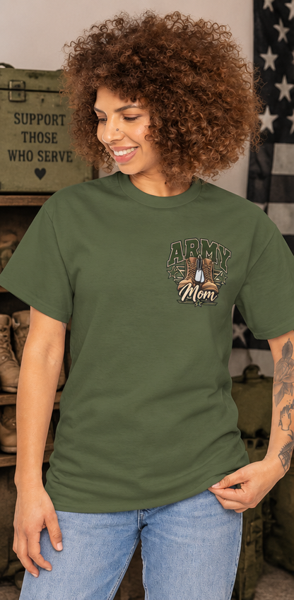 My Daughter Chose Boots & Bravery Army Mom T-Shirt
