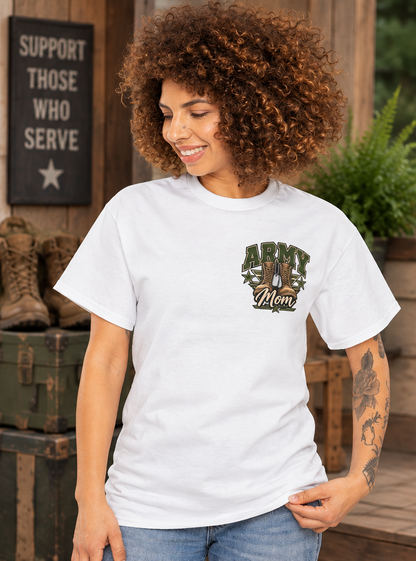 My Daughter Chose Boots & Bravery Army Mom T-Shirt