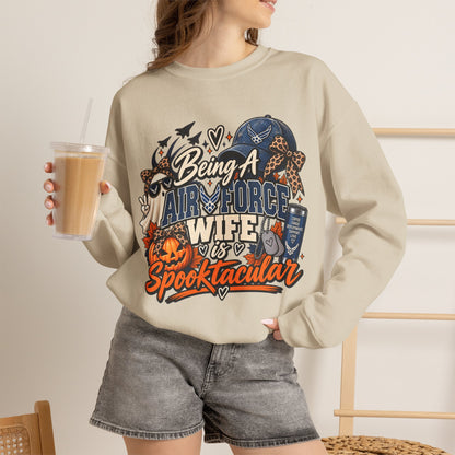 Being an Air Force Wife Is Spooktacular Crewneck Sweatshirt