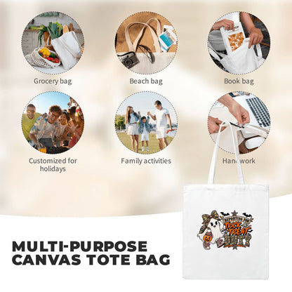 Reporting for Trick-or-Treat Duty Little Ladies' Canvas Tote Bag