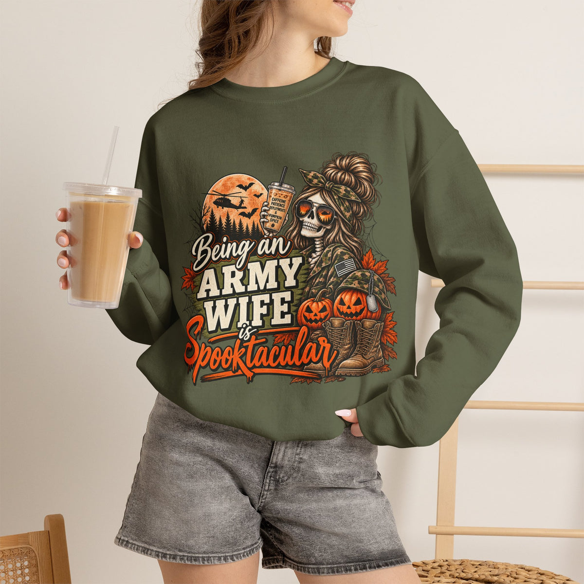 Being an Army Wife is Spooktacular Crewneck Sweatshirt