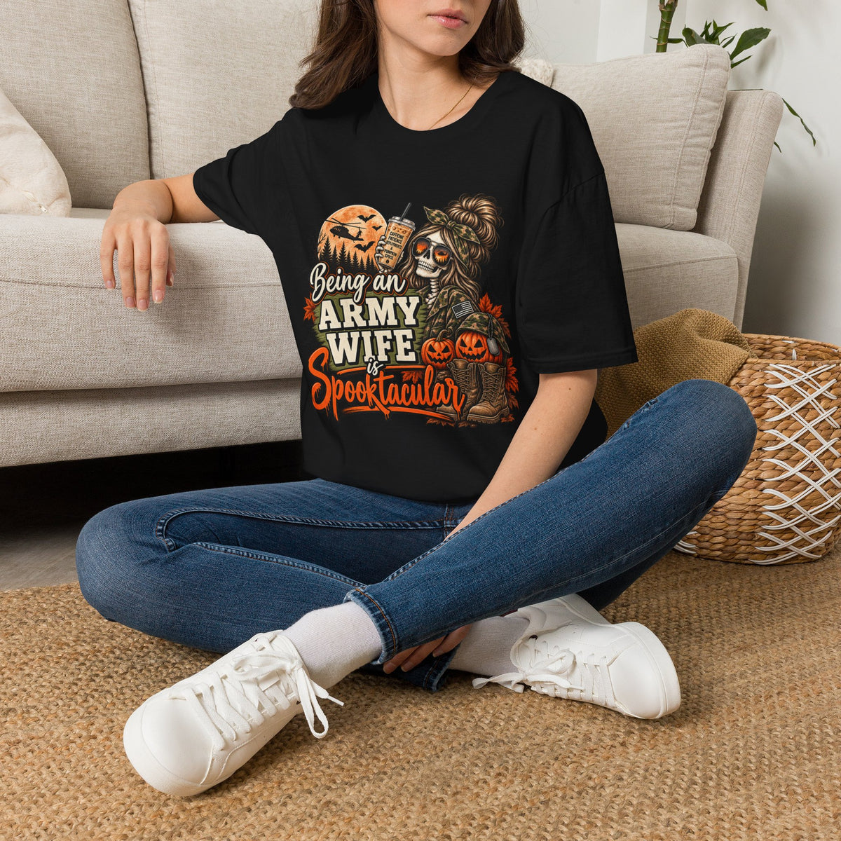 Being an Army Wife Is Spooktacular Halloween T-Shirt