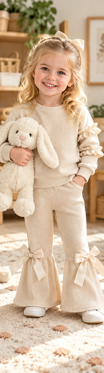 Little Darling Ruffle & Bow Lounge Set