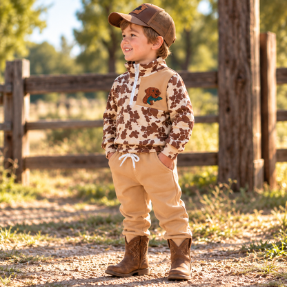 Little Outdoorsman Camo Quarter-Zip Jogger Set