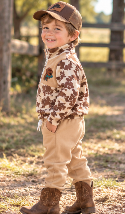 Little Outdoorsman Camo Quarter-Zip Jogger Set