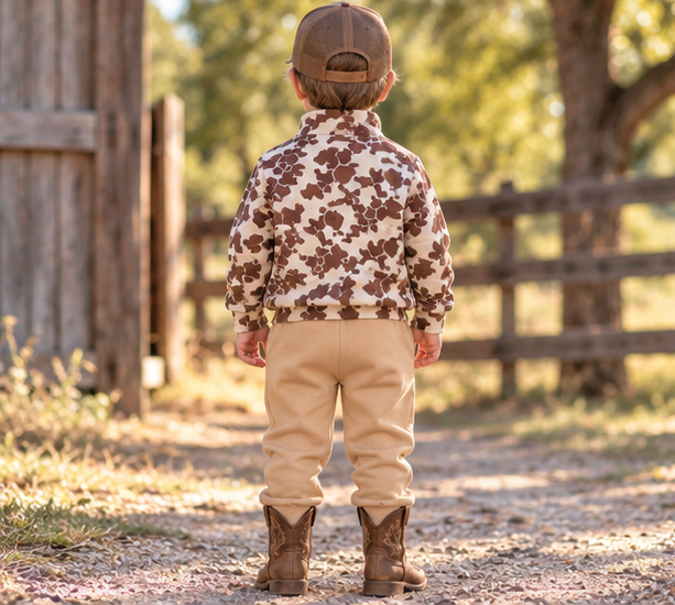 Little Outdoorsman Camo Quarter-Zip Jogger Set
